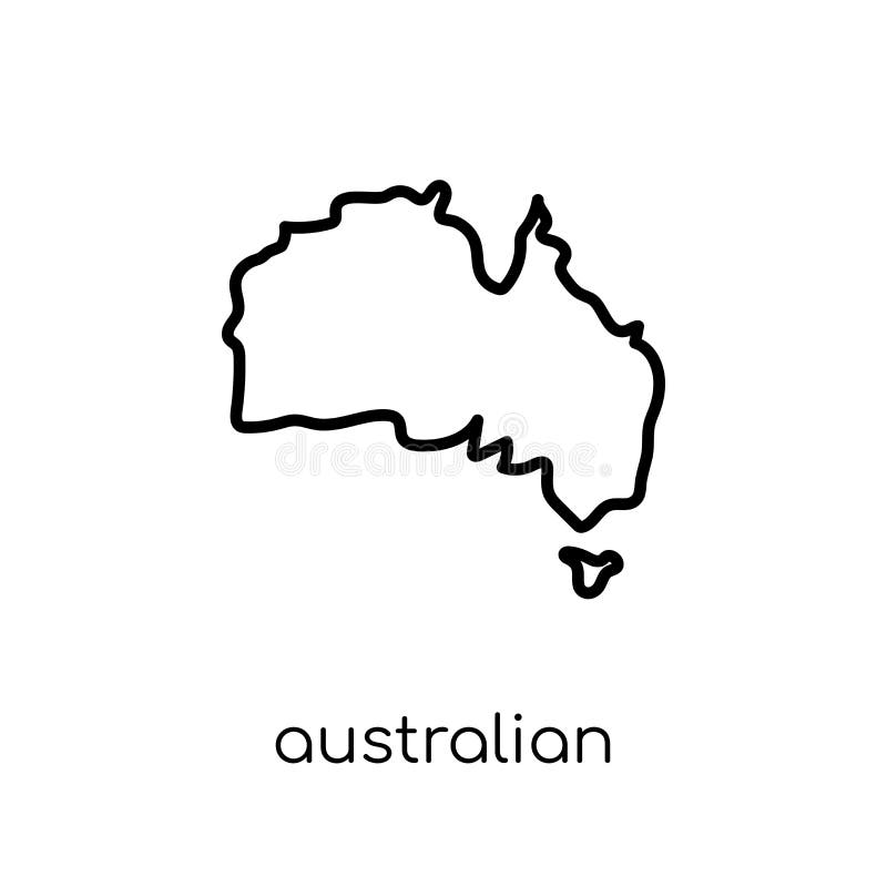 Ícone australiano do continente da coleção de Austrália ilustração royalty free Ícone australiano do continente da coleção de Austrália ilustração royalty free