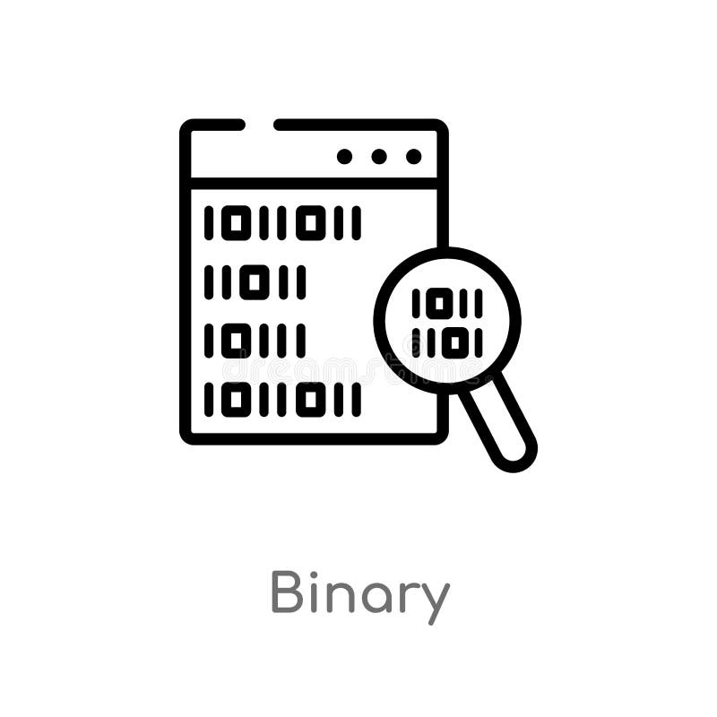 ícone binário do vetor do esboço linha simples preta isolada ilustração do elemento do conceito da inteligência artificial Vetor ilustração do vetor ícone binário do vetor do esboço linha simples preta isolada ilustração do elemento do conceito da inteligência artificial Vetor ilustração do vetor