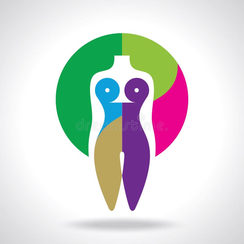 Ícone bonito da mulher do nude com conceito ilustração royalty free Ícone bonito da mulher do nude com conceito ilustração royalty free