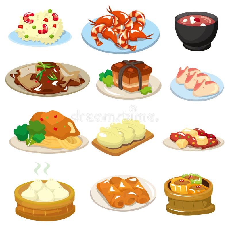 Cartoon chinese food icon, drawing. Cartoon chinese food icon, drawing