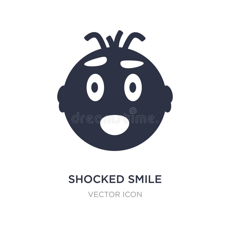 ícone chocado do sorriso no fundo branco Ilustração simples do elemento do conceito de UI ilustração royalty free ícone chocado do sorriso no fundo branco Ilustração simples do elemento do conceito de UI ilustração royalty free