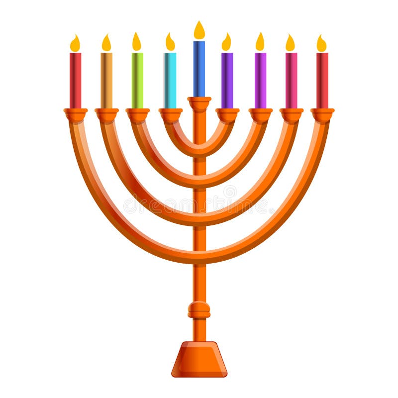 Ícone colorido da vela do menorah, estilo dos desenhos animados ilustração do vetor Ícone colorido da vela do menorah, estilo dos desenhos animados ilustração do vetor