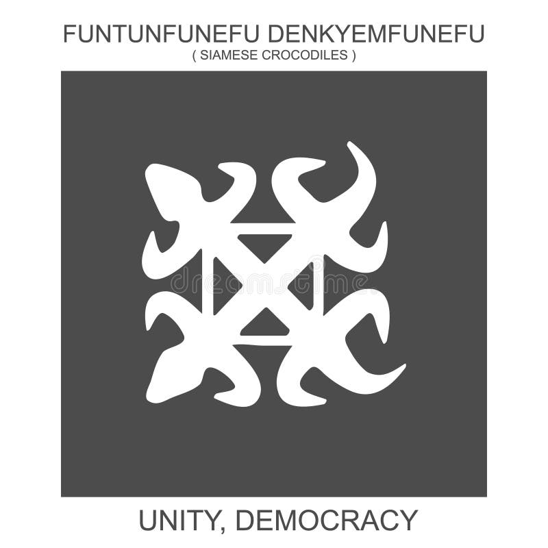 ícone com símbolo adinkra africano funtunfunefu denkyemfunefu. símbolo da unidade e da democracia