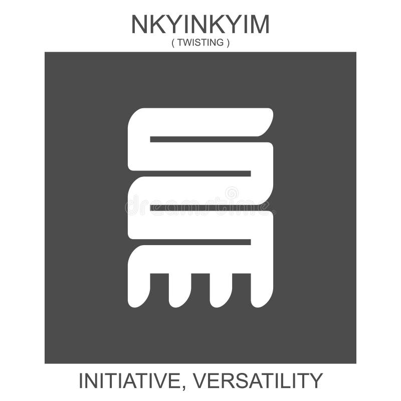 Vector icon with african adinkra symbol Nkyinkyim. Symbol of initiative and versatility. Vector icon with african adinkra symbol Nkyinkyim. Symbol of initiative and versatility