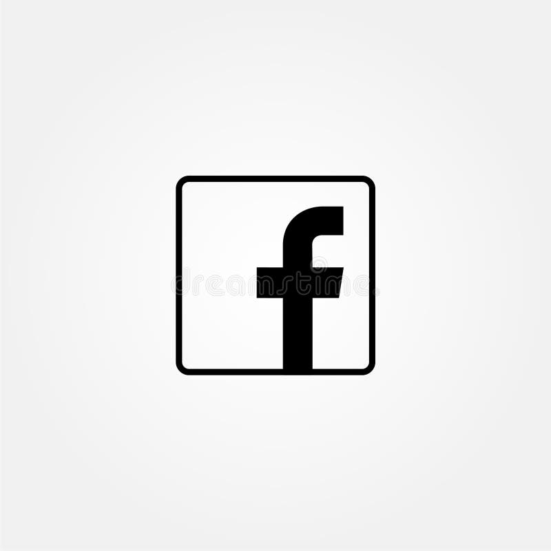 Ícone conservado em estoque do facebook do vetor com linha estilo ilustração royalty free Ícone conservado em estoque do facebook do vetor com linha estilo ilustração royalty free