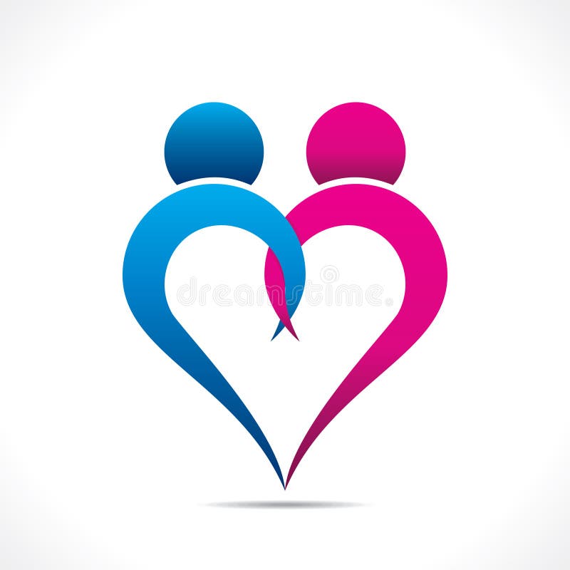 Ícone criativo dos pares ou projeto feliz do dia de são valentim ilustração royalty free Ícone criativo dos pares ou projeto feliz do dia de são valentim ilustração royalty free