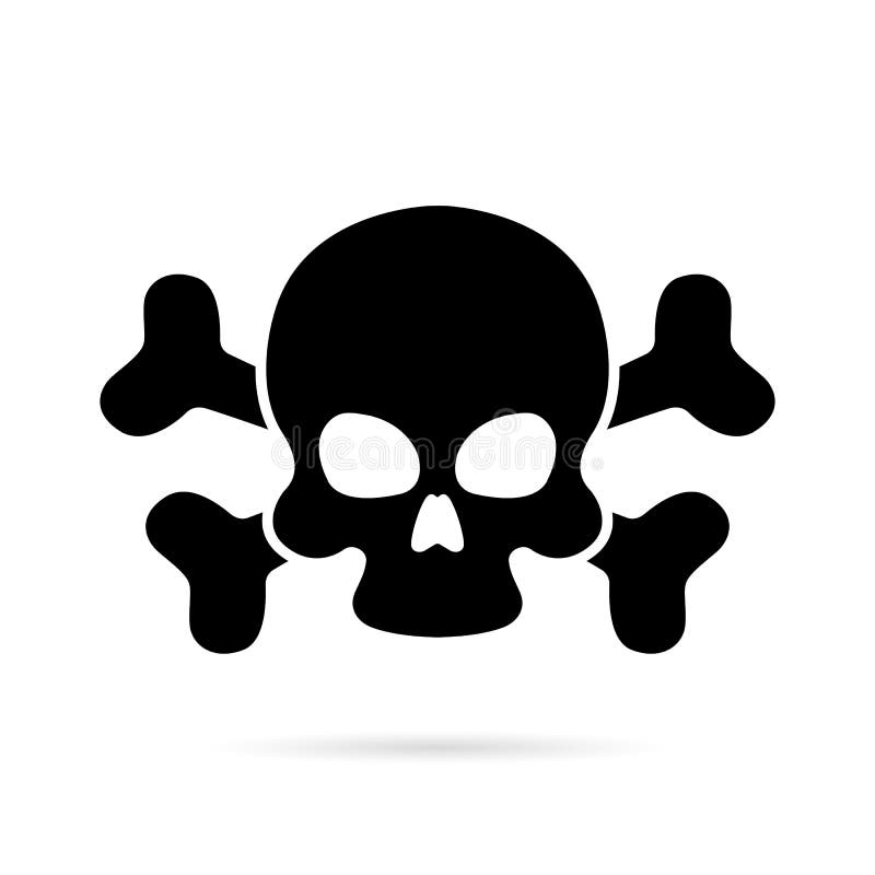 ícone crânio e bósforos sobre fundo branco. símbolo de morte perigo ou ícone de veneno estilo plano para sites. vetor