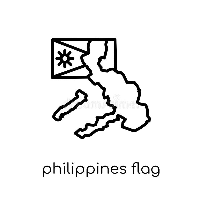 Ícone da bandeira de Filipinas ilustração stock Ícone da bandeira de Filipinas ilustração stock