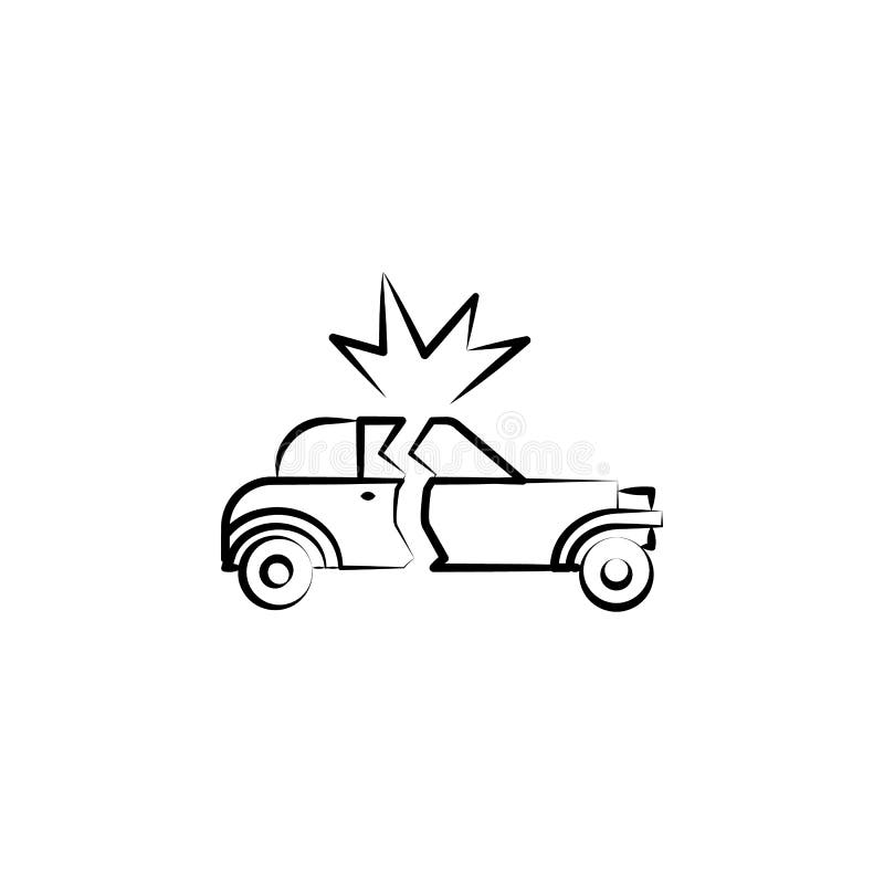 ícone da carro-bomba Elemento do ícone do crime para apps móveis do conceito e da Web O ícone tirado mão da carro-bomba pode ser ilustração royalty free ícone da carro-bomba Elemento do ícone do crime para apps móveis do conceito e da Web O ícone tirado mão da carro-bomba pode ser ilustração royalty free