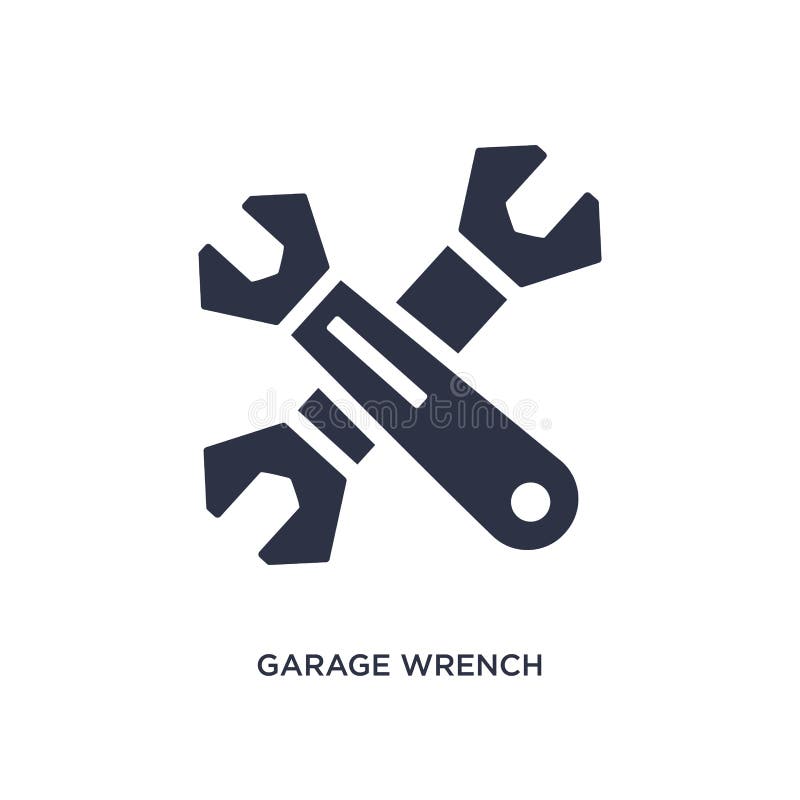 ícone da chave da garagem no fundo branco Ilustração simples do elemento do conceito das ferramentas ilustração royalty free ícone da chave da garagem no fundo branco Ilustração simples do elemento do conceito das ferramentas ilustração royalty free