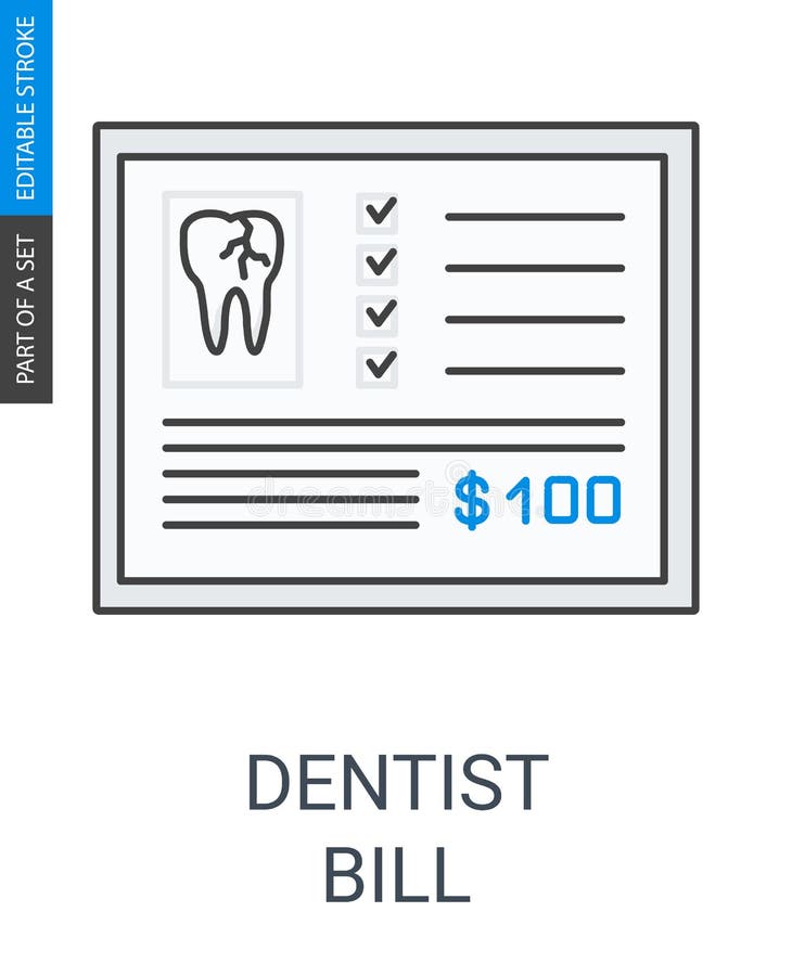 Ícone da conta do dentista ilustração stock Ícone da conta do dentista ilustração stock