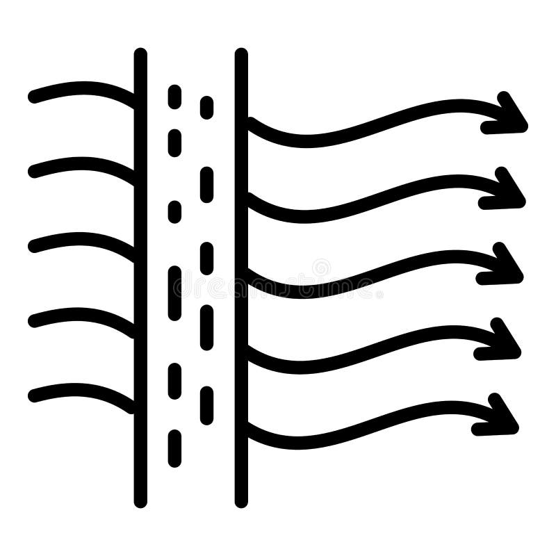 Ícone da estrutura de fluxo de ar, estilo de contorno