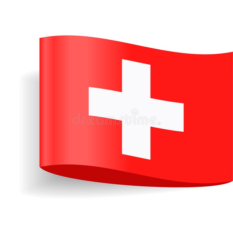Ícone Do Protetor Do Vetor Da Bandeira De Suíça Ilustração Stock