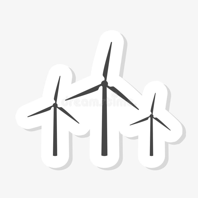 Ícone da etiqueta da exploração agrícola da turbina eólica Ilustração simples do ícone da exploração agrícola da turbina eólica p ilustração do vetor Ícone da etiqueta da exploração agrícola da turbina eólica Ilustração simples do ícone da exploração agrícola da turbina eólica p ilustração do vetor