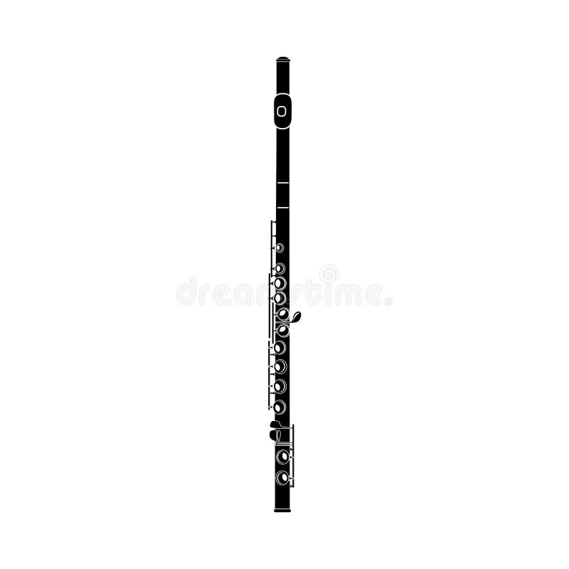 Flute icon in black simple style on white background. Flute icon in black simple style on white background