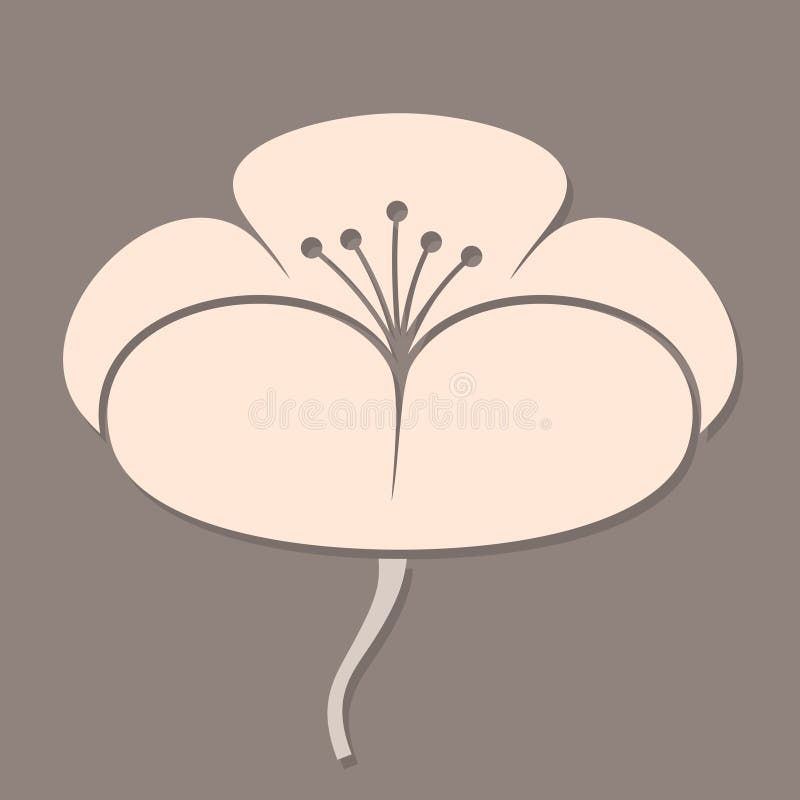 Ícone da flor isolado no fundo escuro Ilustração do vetor ilustração royalty free
