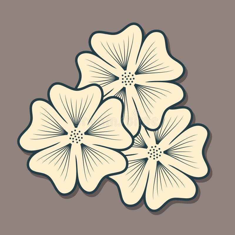 Ícone da flor isolado no fundo escuro Ilustração do vetor ilustração royalty free