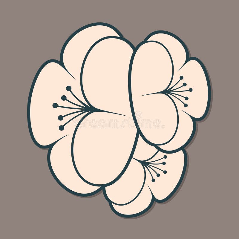 Ícone da flor isolado no fundo escuro Ilustração do vetor ilustração stock