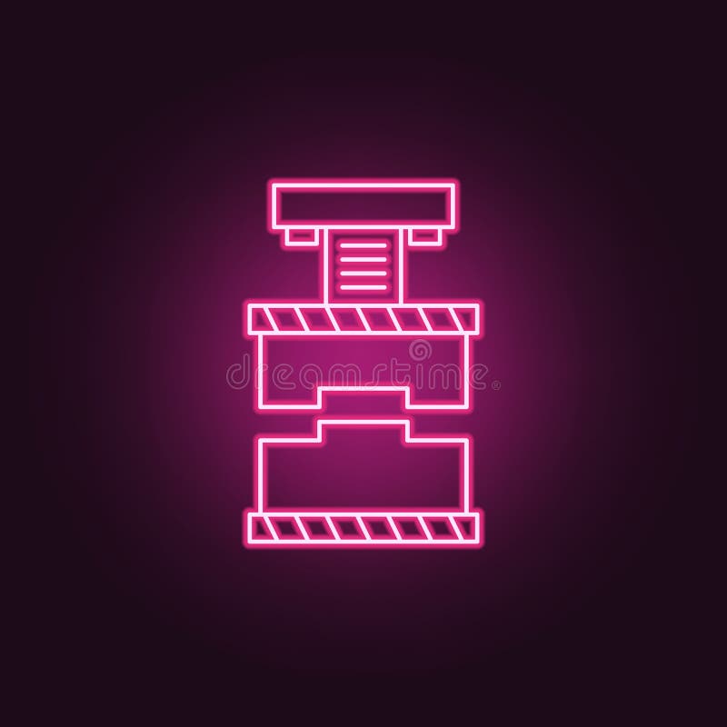 ícone da imprensa de poder Elementos da fabricação nos ícones de néon do estilo Ícone simples para Web site, design web, app móve ilustração do vetor ícone da imprensa de poder Elementos da fabricação nos ícones de néon do estilo Ícone simples para Web site, design web, app móve ilustração do vetor