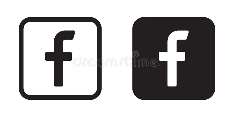 Ícone da letra F Ícone social dos meios Ícone de Facebook ilustração royalty free Ícone da letra F Ícone social dos meios Ícone de Facebook ilustração royalty free