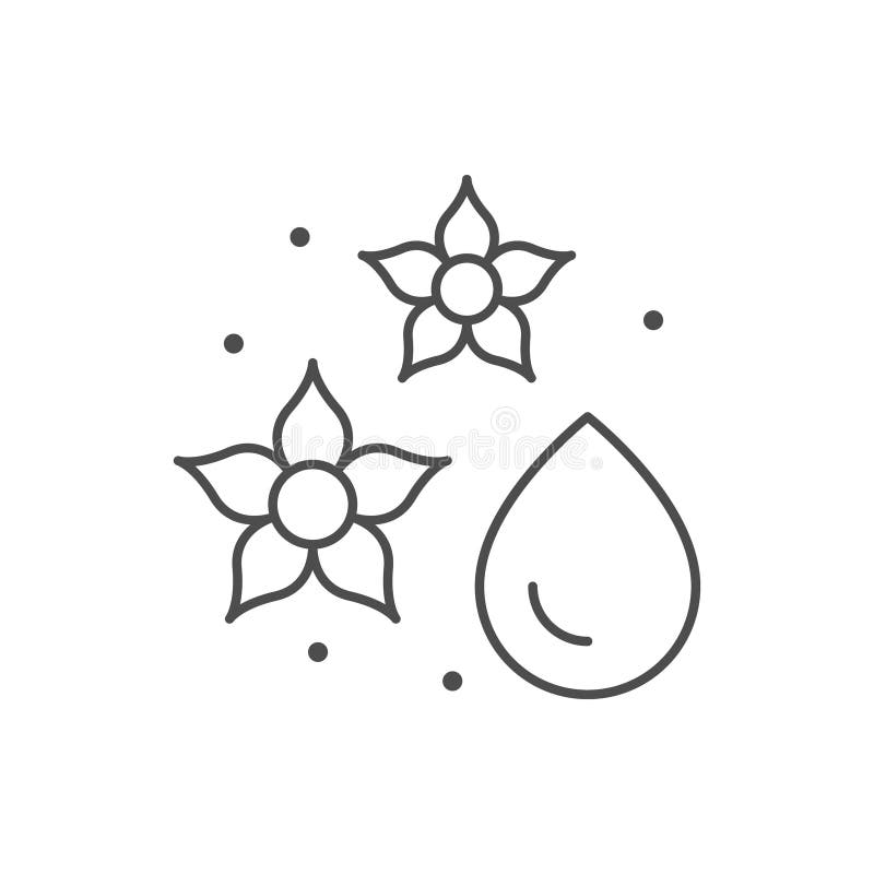 Ícone da linha de queda de óleo essencial ilustração royalty free