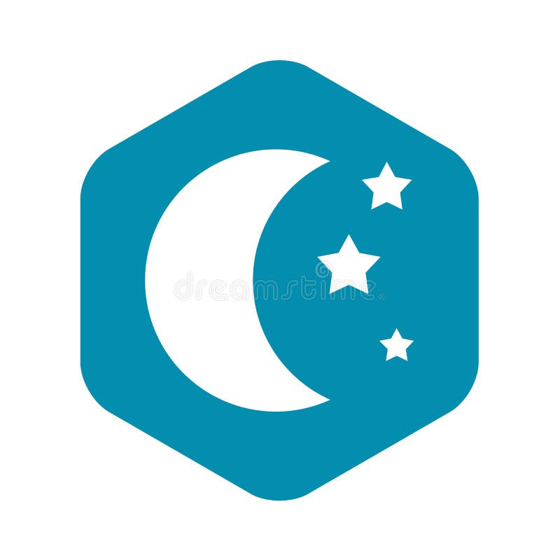 Ícone da lua e das estrelas, estilo simples ilustração do vetor Ícone da lua e das estrelas, estilo simples ilustração do vetor