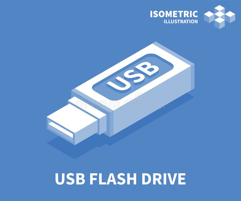 Ícone da movimentação do flash de USB Molde isométrico para o design web no estilo 3D liso Ilustração do vetor ilustração royalty free Ícone da movimentação do flash de USB Molde isométrico para o design web no estilo 3D liso Ilustração do vetor ilustração royalty free