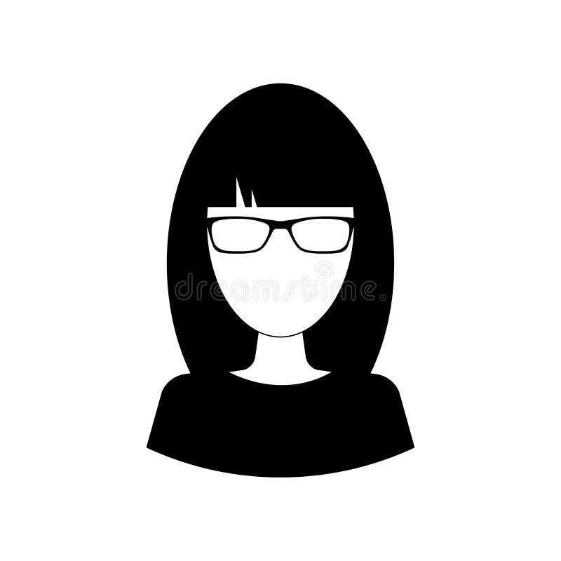 Ícone da mulher de negócio, símbolo do avatar Pictograma fêmea, sinal liso do vetor isolado no fundo branco ilustração stock Ícone da mulher de negócio, símbolo do avatar Pictograma fêmea, sinal liso do vetor isolado no fundo branco ilustração stock