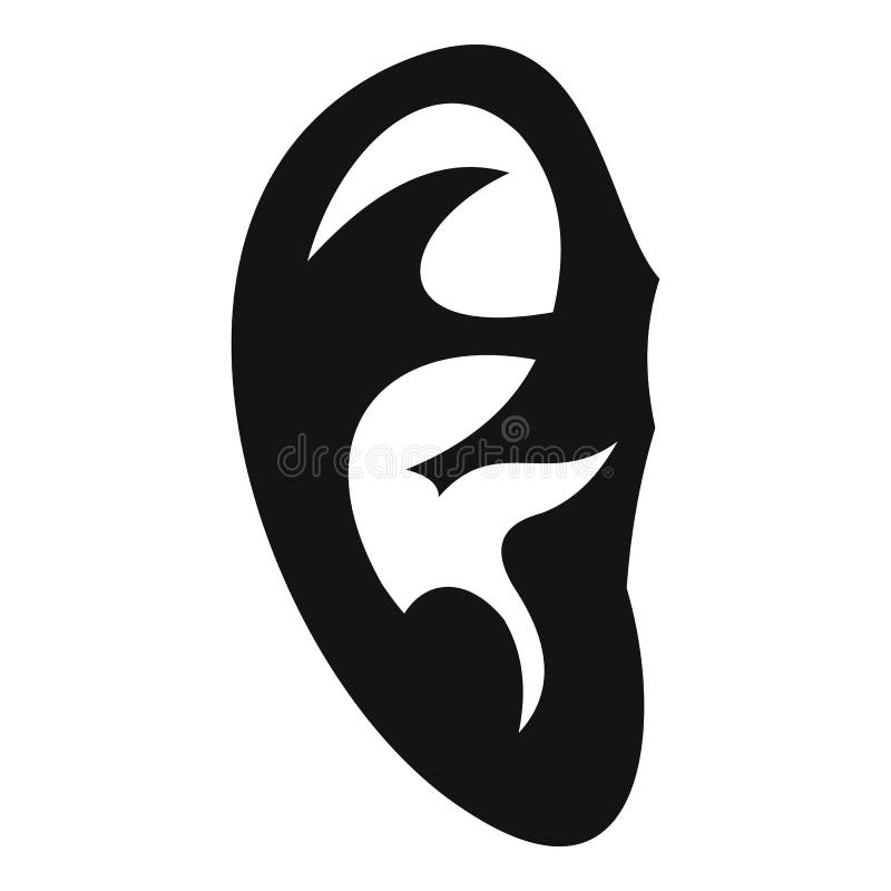 Ear icon. Simple illustration of ear vector icon for web. Ear icon. Simple illustration of ear vector icon for web