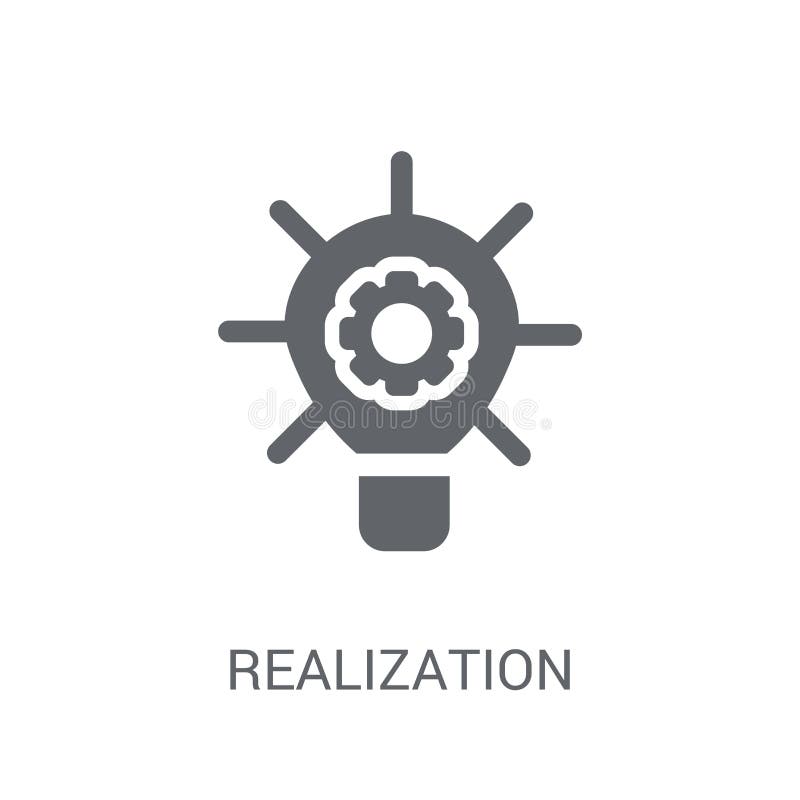 ícone da realização Conceito na moda do logotipo da realização no backg branco ilustração do vetor ícone da realização Conceito na moda do logotipo da realização no backg branco ilustração do vetor