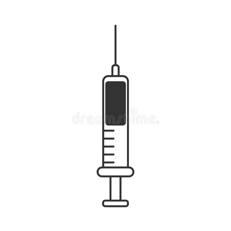 Ícone da seringa do vetor para a injeção Injetor vacinal com agulha ilustração royalty free Ícone da seringa do vetor para a injeção Injetor vacinal com agulha ilustração royalty free