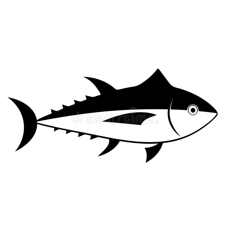 Ícone da silhueta dos peixes de atum ilustração do vetor Ícone da silhueta dos peixes de atum ilustração do vetor