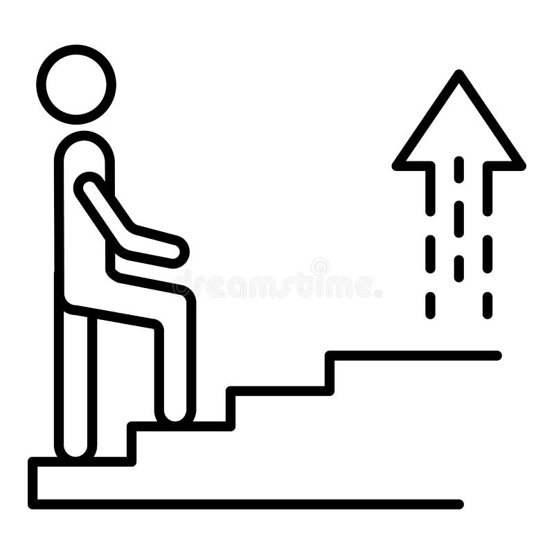 Ícone das escadas da carreira, estilo do esboço ilustração royalty free Ícone das escadas da carreira, estilo do esboço ilustração royalty free