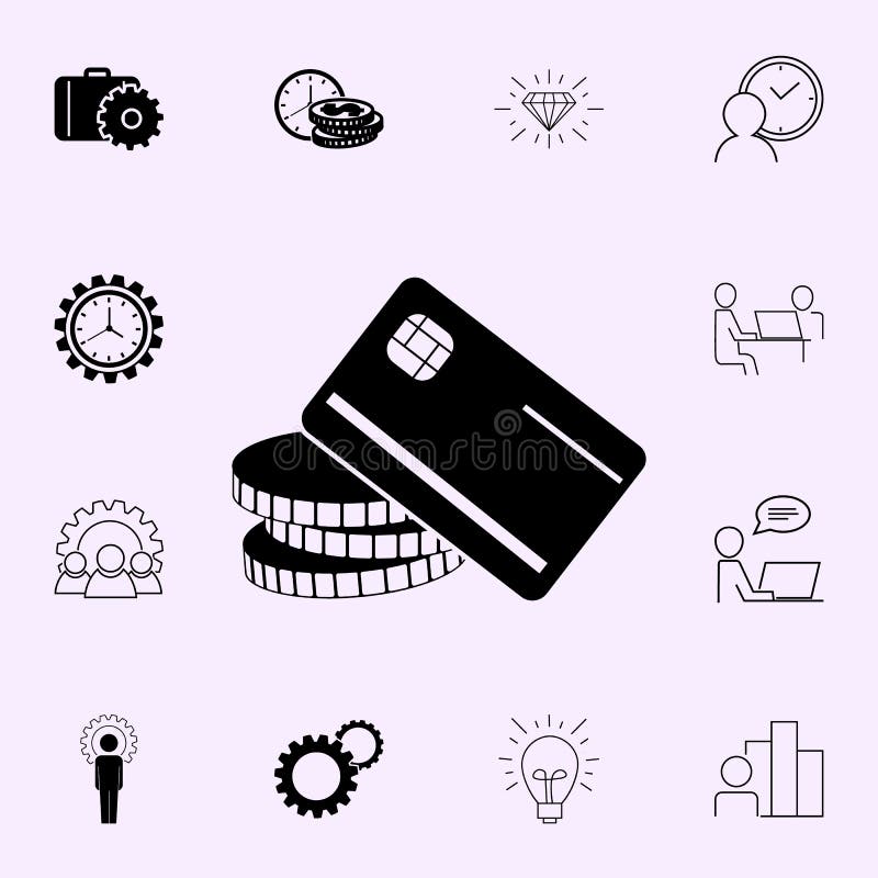 Ícone das moedas e do ícone dos cartões de crédito Grupo universal dos ?cones do lucro para a Web e o m?bil ilustração royalty free Ícone das moedas e do ícone dos cartões de crédito Grupo universal dos ?cones do lucro para a Web e o m?bil ilustração royalty free