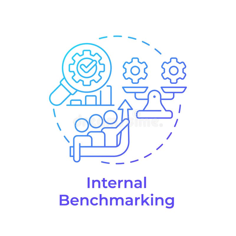 Ícone de conceito de gradiente azul para benchmarking interno ilustração royalty free