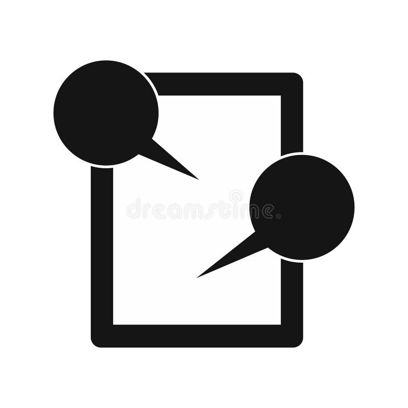 Ícone de conversa da tabuleta, estilo simples ilustração do vetor Ícone de conversa da tabuleta, estilo simples ilustração do vetor