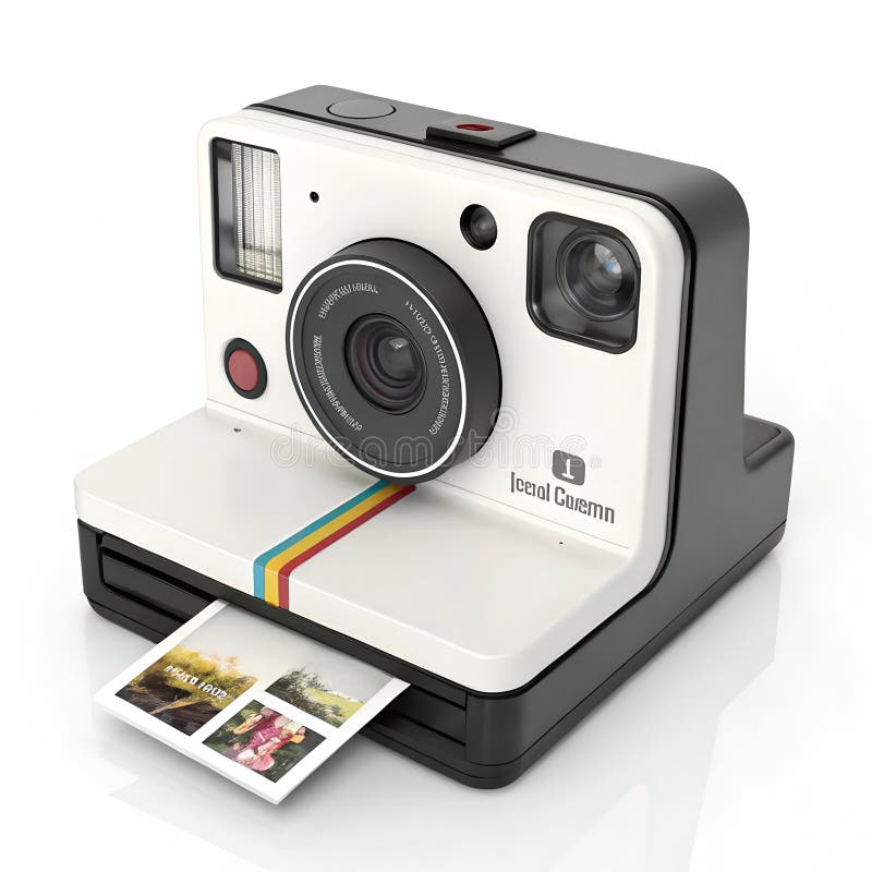 Ícone de câmara Insta renderização 3D isolado sobre fundo branco ilustração royalty free