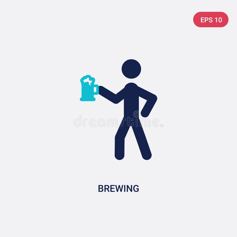 ícone de duas cores do vetor da fabricação de cerveja da atividade e do conceito dos passatempos o símbolo azul isolado do sinal ilustração do vetor ícone de duas cores do vetor da fabricação de cerveja da atividade e do conceito dos passatempos o símbolo azul isolado do sinal ilustração do vetor