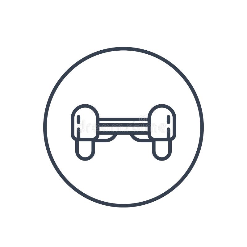 Ícone de Hoverboard, pictograma linear no branco ilustração do vetor Ícone de Hoverboard, pictograma linear no branco ilustração do vetor