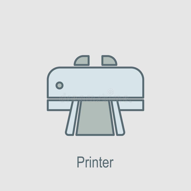 Ícone de impressora O elemento do computador parte com ícone do nome para apps móveis do conceito e da Web O ícone de impressora ilustração royalty free