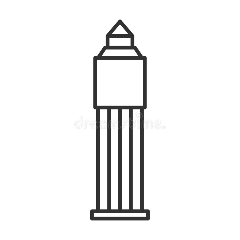 Ícone de linha de construção de escritórios em torre, sinal de vetor de contorno, pictograma de estilo linear isolado em branco S ilustração do vetor Ícone de linha de construção de escritórios em torre, sinal de vetor de contorno, pictograma de estilo linear isolado em branco S ilustração do vetor