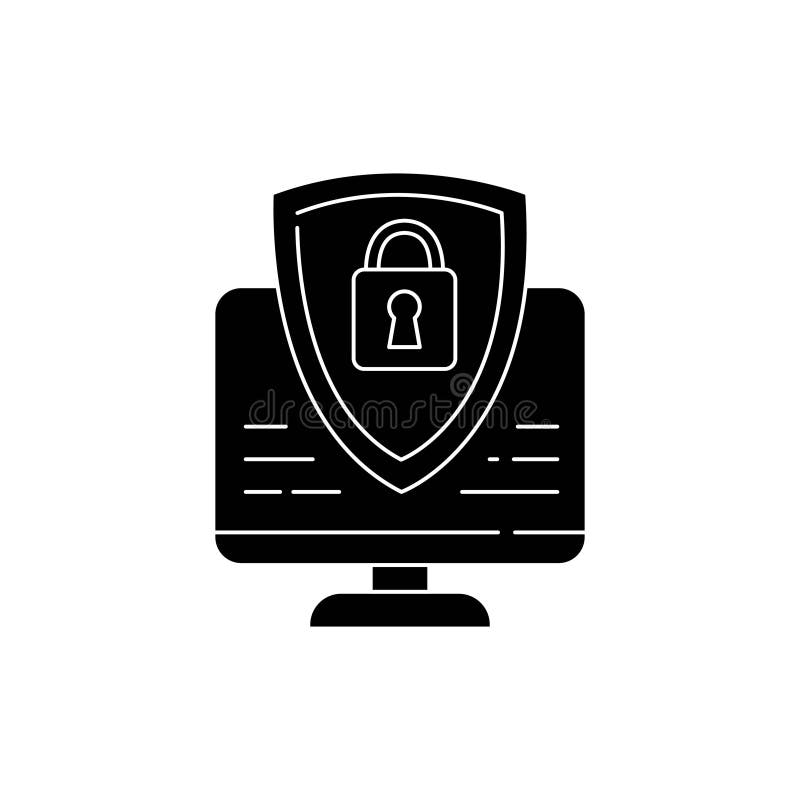 ícone de linha de cor de segurança cibernética. pictograma para o programa de aplicativo móvel de página da Web.