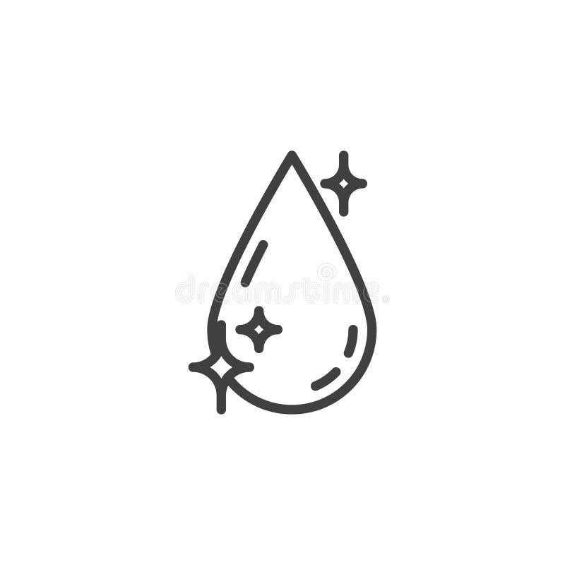 Ãcone de linha de gota de Ã¡gua brilhante ilustração stock