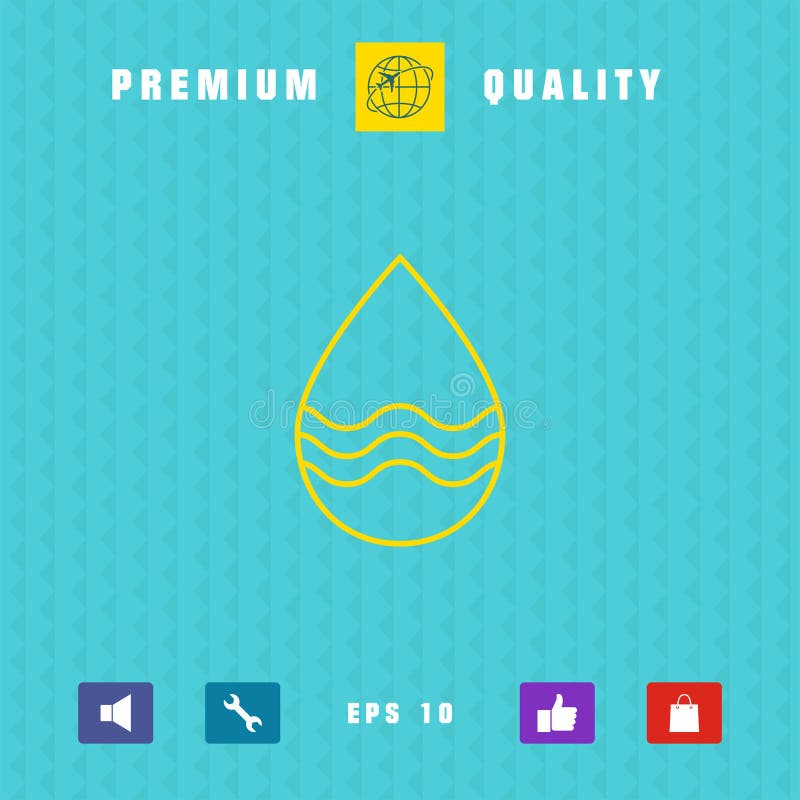 ícone de linha de queda com ondas. elementos gráficos para o seu design ilustração do vetor