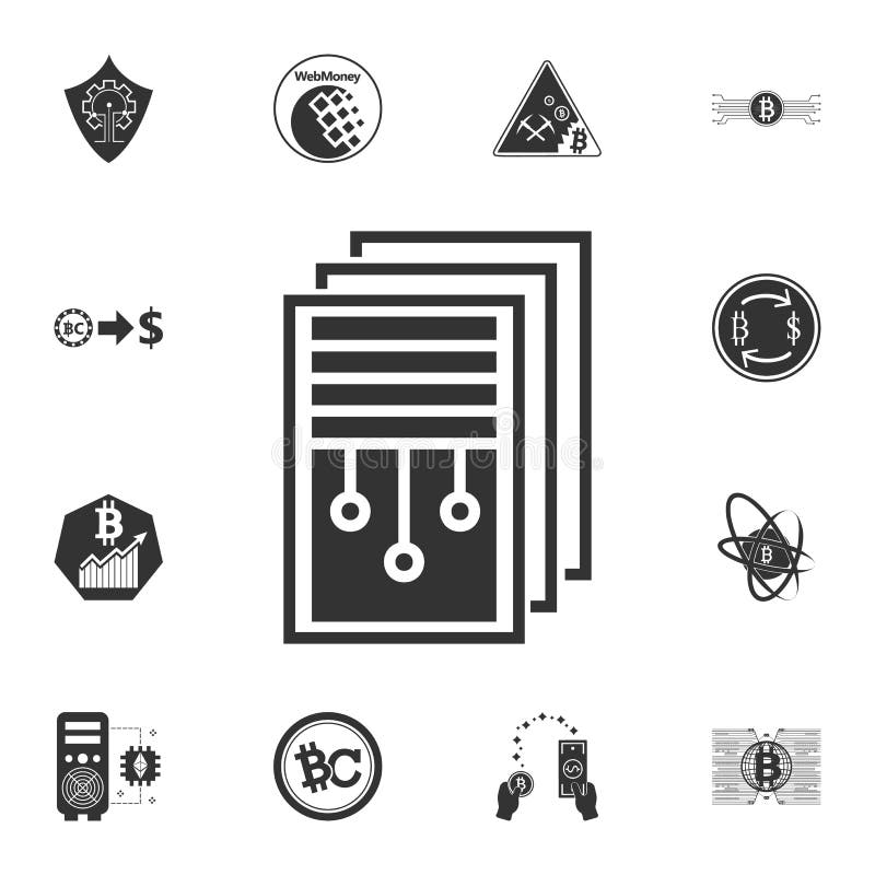 Ícone de original de Digitas Dados, informação Ícones criptos do grupo da moeda ilustração do vetor