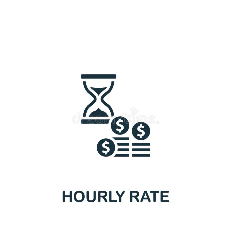 Hourly rate icon. Monochrome simple sign from freelance collection. Hourly rate icon for logo, templates, web design and infographics. Hourly rate icon. Monochrome simple sign from freelance collection. Hourly rate icon for logo, templates, web design and infographics