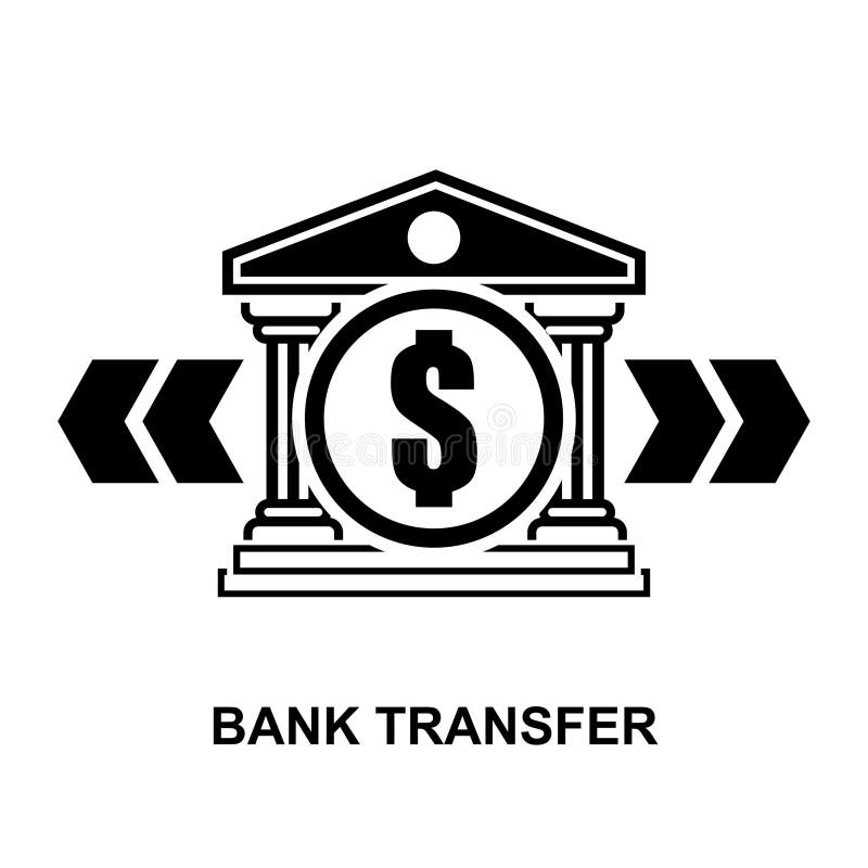 Ícone de transferência bancária isolado em fundo ilustração do vetor