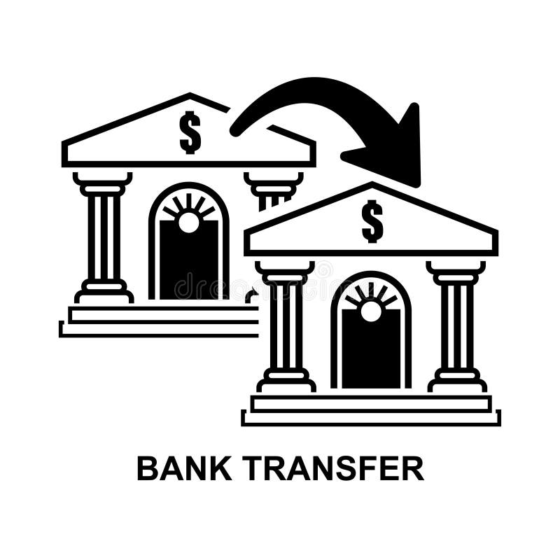 Ícone de transferência bancária isolado em fundo ilustração do vetor