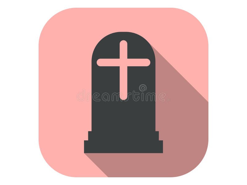 Ícone de tumba com sombra longa Estilo plano gravestone Halloween, 31 de outubro Vetor ilustração stock Ícone de tumba com sombra longa Estilo plano gravestone Halloween, 31 de outubro Vetor ilustração stock