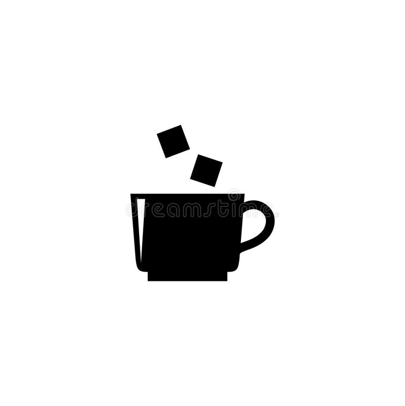 ícone de vetor minimalista de um café moderno com cubos de açúcar ilustração royalty free